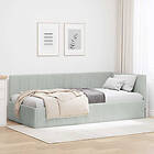 vidaXL Bed Frame with headboard Light Grey 100x200 cm Velvet
