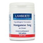 Lamberts Manganese 5mg (as Citrate) 100 Tablets