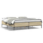 vidaXL Sängram sonoma-ek 180x200 cm konstruerat trä och metall