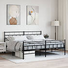 vidaXL Bed Frame with headboard and footboard black metal 200x200 cm