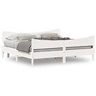 vidaXL Bed Frame 200x200 cm solid pine White