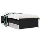 vidaXL Bed Frame black 100x200 cm engineered wood metal