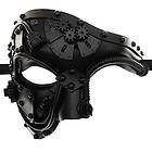 SupTop Ubauta PK-BL-BK Steampunk Metal Cyborg Venetian Mask