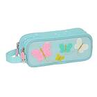 Safta Dubbel Pen Case Moos Butterflies Ljusblå