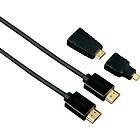 Hama 3 Stars HDMI - HDMI Haute vitesse avec Ethernet (+ adapter) 1,5m