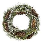 Flair Flower 244447N Naturkrans med mossa grangrenar, kottar, resor, 25cm