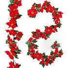 KAHEIGN YZJ621 Julstjärna Girlang med Röda Blommor och Järnek Löv 200cm