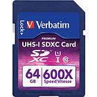 Verbatim Premium SDXC Class 10 UHS-I U1 600x 64GB