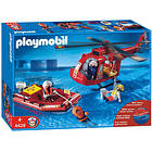 Playmobil Fire Rescue 4428 Sauveteurs en hélicoptère et bateau pneumatique
