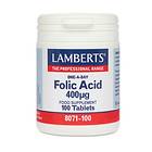 Lamberts Folic Acid 400mcg 100 Tabletter