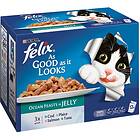 Purina Felix Adult As Good As It Looks Ocean Feasts in Jelly 12x0.1kg