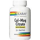 Solaray Cal-Mag Citrate 400IU Vitamin D 180 Kapsler