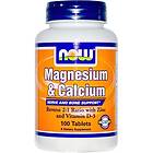 Now Foods Magnesium & Calcium 100 Tabletter