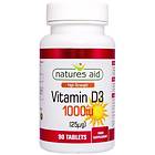 Natures Aid Valerian D3 1000IU 90 Tablets