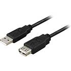 Deltaco USB A - USB A 2.0 (angled) M-F 0.2m Adapter