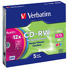 Verbatim CD-RW 700MB 12x 5-pack Colour Slimcase