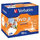 Verbatim DVD-R 4,7GB 16x 10-pack Jewelcase Wide Inkjet