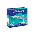 Verbatim DVD-RW 4,7GB 4x 5-pakning Jewelcase
