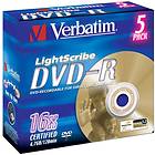 Verbatim DVD-R 4.7GB 16x 5-pack Jewel Case Lightscribe