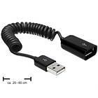 DeLock USB A - USB A M-F (Spiral) 2.0 0,6m