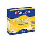Verbatim DVD+RW 4,7Go 4x Pack de 5 Boîtier cristal