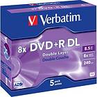 Verbatim DVD+R DL 8,5Go 8x Pack de 5 Boîtier cristal