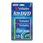 Verbatim DVD-RW 8cm 1.4GB 2x 3-pack Extra Protection Slim Case