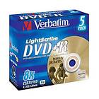 Verbatim DVD+R 4.7GB 8x 5-pack Jewel Case Lightscribe
