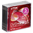 TDK DVD+RW 4,7GB 4x 5-pack Jewelcase