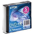 TDK DVD+R 4.7GB 16x 5-pack Jewel Case