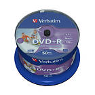 Verbatim DVD+R 4,7GB 16x 50-pack Spindel Wide Inkjet