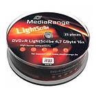 MediaRange DVD+R 4.7GB 16x 25-pack Cakebox Lightscribe