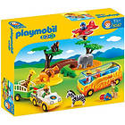 Playmobil 1.2.3 5047 Savannah animals with caretaker and tourists