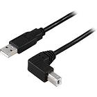 Deltaco USB A - USB B (angled) 2.0 5m