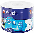 Verbatim CD-R 700MB 52x 50-pack Bulk Inkjet