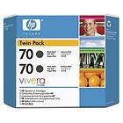 HP 70 (Mattsvart) 2-pack