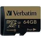 Verbatim Pro+ microSDXC Class 10 UHS-I U3 64GB