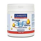 Lamberts Omega 3 6 9 1200mg Plus Vitamin D3 120 Kapslar