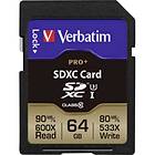 Verbatim Pro+ SDXC Class 10 UHS-I U3 64GB