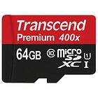 Transcend Premium microSDXC Class 10 UHS-I U1 400x 64Go