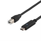 Deltaco USB B - USB C 2.0 1,5m