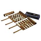 Backgammon Chess Checkers Set Roll Up (pocket)