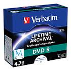 Verbatim M-Disc DVD-R 4,7GB 4x 5-pack Jewelcase Inkjet