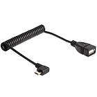 DeLock USB A - USB Micro-B (angled) F-M (spiral) 2.0 0.5m