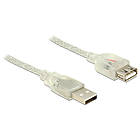 DeLock 24/28AWG USB A - USB A M-F 2.0 1m