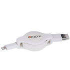 Lindy USB A - Lightning (retractable) 1m