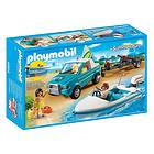 Playmobil Summer Fun 6864 Voiture avec bateau sur remorque et moteur submersible