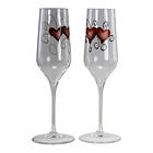 Nybro Crystal Heart Champagneglas 23cl 2-pack