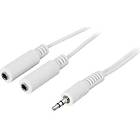 Deltaco 3.5mm - 2x3.5mm M-F 2m