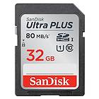 SanDisk Ultra Plus SDHC Class 10 UHS-I U1 80Mo/s 32Go